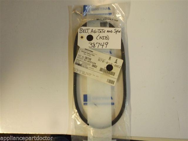 Maytag Amana Washer 38749 Belt, Agitate & Spin NEW IN BOX Maytag Amana Washer 38749 Belt, Agitate & Spin NEW IN BOX